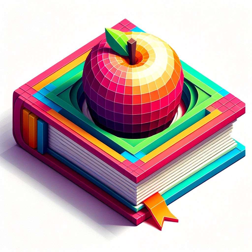 a brightly coloured, detailed icon of the discovery of gravity emoji, 3D low poly render, isometric perspective on white background